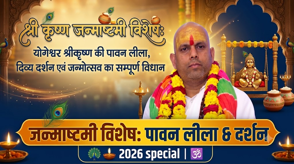 श्री कृष्ण जन्माष्टमी विशेष: योगेश्वर श्रीकृष्ण की पावन लीला, दिव्य दर्शन एवं जन्मोत्सव का सम्पूर्ण विधान